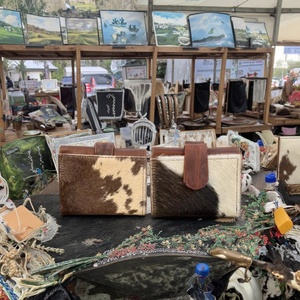 Boshiho Stylish <b>Small</b> Card Holder <b>Wallet</b> New Design Real Cowhide Fur Leather Clutch Multi-Use Western Hot Sale Credit Card - Product Image 5