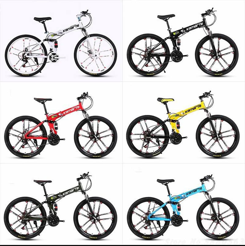 24/26 Inch Carbon Steel Frame Aluminum Alloy Foldable Mountain Bike OEM ODM  Bicycle Knife Flywheel China Folding Racing Cycle