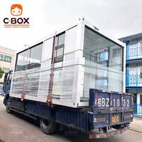 Cbox Maisons préfabriquées mobiles de luxe durables pour hôtels, capsules, villas, véranda en verre transparent, bar, conteneur en acier à plat, maison préfabriquée