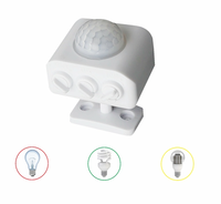 Detektor Inframerah Mini 360 Derajat Dapat Diputar, Saklar Sensor Gerak PIR Sudut Lebar 180, Jarak 12m, IP44 untuk Dalam & Luar Ruangan