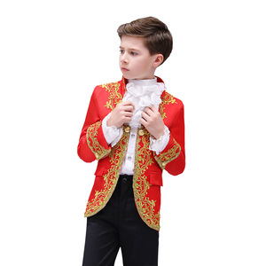 Costume de prince pour enfants, costume de blazer gothique victorien pour garçons, tenue royale de roi avec broderie - Product Image 1