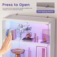 Vitrine d'exposition LED personnalisée en mélamine, éclairée, pour figurines et objets de collection, casier de rangement moderne, mobilier de maison, direct usine