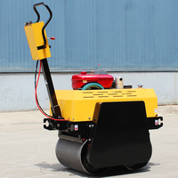 Mini rouleau de route 1 tonne à pied derrière compacteur vibrant essence diesel double tambour pour asphalte
