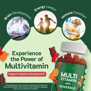 Kinder Multivitamine Gummies 12 Mineralen & Vitaminen C D3 E B6 B12 Dagelijks Immuunsupplement Gezondheidszorg Voor Pasgeborenen - Product Image 3
