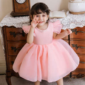 Robe de baptême blanche Meiqiai pour bébé fille, robe de fête en mousseline de soie, modèles de robes pour enfants, robe de mariée fleurie L2005XZ - Product Image 5