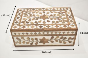 Handcrafted Floral Inlay Wooden Resin Storage <b>Box</b> with Lid Decorative Keepsake Organizer Available at Competitive Price - Product Image 4