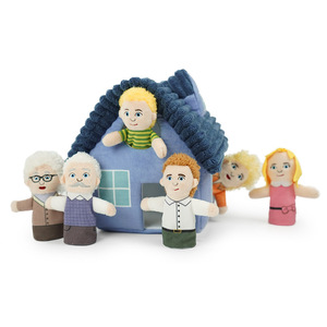 Jouet d'animal en peluche de marionnette de doigt de série de famille noire faite sur commande de haute qualité pour la représentation dramatique - Product Image 5
