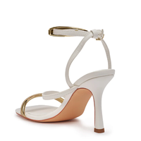 Sandales à talons aiguilles pour femmes, design d'usine, à brides et avec fermoirs dorés à la cheville