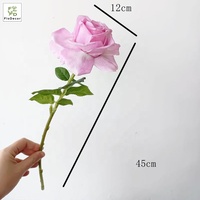 Fleur artificielle en gros de haute qualité, tige unique, toucher réel, en soie et latex, fausse rose pour décoration de mariage, table, fête et maison