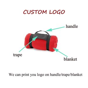 بيع بالجملة ترويج شعار مخصص القطبية صوف بطانية التخييم مع حزام - Product Image 4