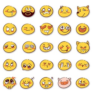 Adesivos Personalizados de Carro com 50 Unidades de Rosto Sorridente Amarelo, Decalques de Vinil à Prova d'Água para Vidros de Automóveis, Espelhos e Decoração Interna - Product Image 3