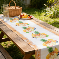 Nappe de table en plastique personnalisée imprimée couleur pour événements, mariages et fêtes, bordure dorée 50 cm de large, imperméable et anti-poussière, modèle 2026, best-seller