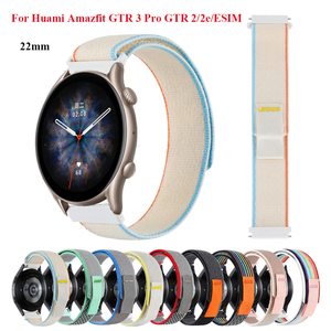 Correa de nailon de 22 mm para reloj, compatible con <span class=keywords><strong>Amazfit</strong></span> <span class=keywords><strong>GTR</strong></span> 2/3/3 Pro. Se fija de forma segura al reloj, adecuada tanto para hombres como para mujeres. - Product Image 1