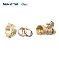 BMAG WRAS certifié 1/2 "-2" DN15 PN16 BSP filetage femelle Type droit vanne de compteur d'eau verrouillable vanne à boisseau sphérique en laiton avec clé de verrouillage
