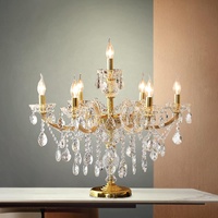 Lampe de table à LED en cristal européen E14 personnalisable en chrome pour l'éclairage décoratif intérieur