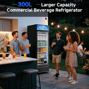 Réfrigérateur commercial pour supermarché, vitrine réfrigérée à porte simple avec éclairage LED et système anti-givre pour boissons - Product Image 5