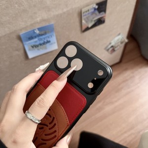 Luxury PU Leather Horse Card Holder Mobile Phone case for <b>IPhone</b> 17 16 15 <b>Pro</b> <b>Max</b> PU Texture <b>Camera</b> protection Hard Cover Back - Product Image 4