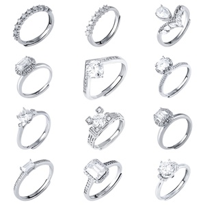 Bague de fiançailles en argent S925 avec moissanite Messi Jewelry, bague pour femme, cadeau - Product Image 2