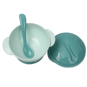 Tazón de Succión de Plástico de Grado Alimenticio, Libre de BPA, de Alta Calidad, para Bebés, con Cuchara - Product Image 1