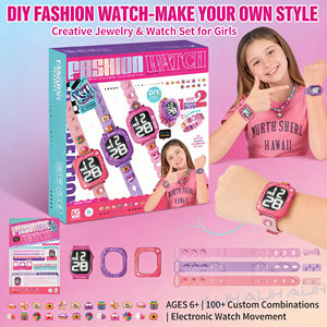 Kit de fabrication de montres DIY AiJH, décorations de dessins animés, beauté artisanale, éducatif, avec pile bouton intégrée, montre intelligente, bijoux, jouet pour enfants - Product Image 2
