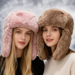 Chapeau d'aviateur Lei Feng doublé de polaire épais, protection des oreilles pour l'équitation en hiver, doux, respectueux de la peau, chaud, coupe-vent, chapeau de voyage - Product Image 3