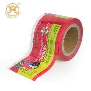 Rollo de película de plástico polivinílico para embalaje de alimentos congelados, tubo impreso de yogurta, rollos de película de embalaje de helado, color blanco, personalizado, en Stock - Product Image 1