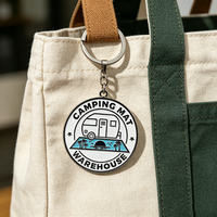 Porte-clés personnalisé en émail souple pour camping-car, médaille en alliage de zinc, porte-clés artisanal, conception gratuite, souvenir en métal pour les voyages