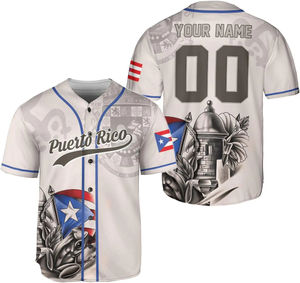 اسم فريق مخصص قميص بيسبول بويرتو ريكو بالجملة قميص بويرتو ريكو - Product Image 4