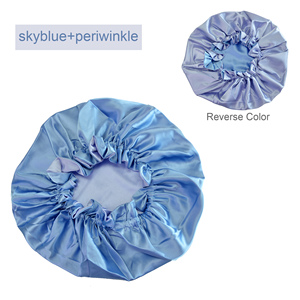 <span class=keywords><strong>Bonnet</strong></span> en satin de soie double couche personnalisé avec LOGO, 40 couleurs, bonnets de nuit réversibles pour dormir - Product Image 5