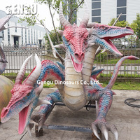 Sculpture de monstre grandeur nature, statue de dragon animatronique