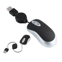 Mini ratón USB con cable, cables de extensión de 4-70 cm, ratón óptico con cable de 1000 dpi y 3 botones para ordenador portátil, extensible, sin batería