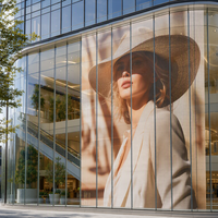 Film LED Transparent 1200x240mm Adhésif Flexible Ultra-Lumineux 5000cd Découpable sur Mesure pour Vitrine Numérique