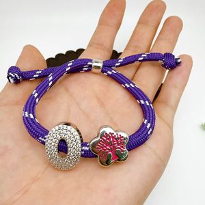<span class=keywords><strong>Bracelet</strong></span> en <span class=keywords><strong>cordon</strong></span> tressé réglable avec breloque en émail style bohème <span class=keywords><strong>Arbre</strong></span> <span class=keywords><strong>de</strong></span> <span class=keywords><strong>Vie</strong></span> et breloque lettre initiale en cuivre BD-L5852 - Product Image 1