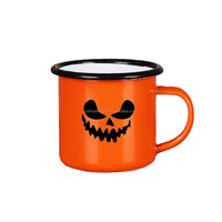 Mug à café émaillé 12 oz sur le thème d'Halloween avec couvercle, écologique, isolation thermique, pour le camping, grande capacité, maintien au chaud 6 heures