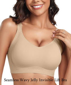 Soutien-gorge sans couture sans armatures en gelée pour <span class=keywords><strong>femme</strong></span>, bralette push-up décolleté plongeant, doux et confortable, sous-vêtement quotidien - Product Image 2