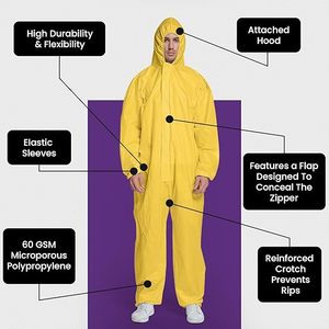 Traje de Protección TYCHEM Categoría III Tipo 3B 4B 5B 6B EU 2016/425, Amarillo, Desechable, Resistente a Químicos - Product Image 4