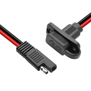 SAE Ổ cắm điện sidewall cổng Bảng điều chỉnh tuôn ra gắn SAE 2pin nam cho nữ năng lượng mặt trời cáp điện với bụi che - Product Image 1