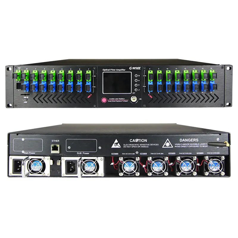 Popular Wdm EDFA 16 Port Catv and Pon Fiber Optical Amplifier EDFA