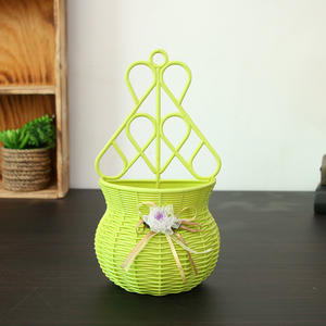 Nuovo Vaso <span class=keywords><strong>in</strong></span> <span class=keywords><strong>Plastica</strong></span> per Decorazione Domestica con Fiori Secchi Simulati <span class=keywords><strong>da</strong></span> <span class=keywords><strong>Appendere</strong></span> a Parete Bianco/Rosa/Verde/Giallo - Product Image 5