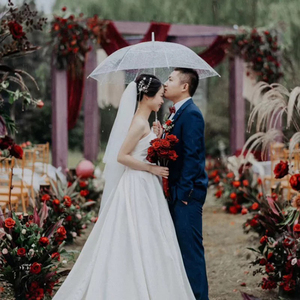 QX Wholesale Clear <b>Umbrella</b> Custom Printing Rainproof Straight Auto Open Transparent Customized POE <b>Umbrella</b> - Product Image 6