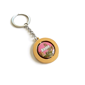 Porte-clés Souvenir de Ville Touristique Personnalisé avec Logo, Dôme Rotatif en Époxy Plaqué Or de Luxe, Colisée de <span class=keywords><strong>Rome</strong></span>, Meilleures Ventes, Vente en Gros - Product Image 5