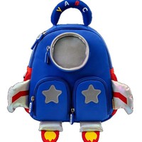 Sac à dos ultra-léger respirant et imperméable à motif fusée pour enfants, filles, garçons, bébés, voyages en plein air