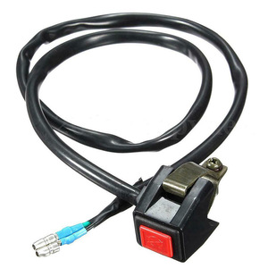 Interruptor de encendido universal para motocicleta con botón rojo para modificación de motocicletas todoterreno, pieza de repuesto con terminales de soldadura - Product Image 5