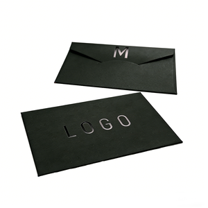 Sobres de Papel Negro de Lujo con Logotipo Personalizado al por Mayor, en Diversos Tamaños y Colores, con Acabado UV Localizado, para Tarjetas de Regalo y Vales Comerciales - Product Image 2
