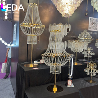 LEDA Chandelier sur pied doré de 138 cm de haut, best-seller, pour la décoration de table de mariage et d'événements