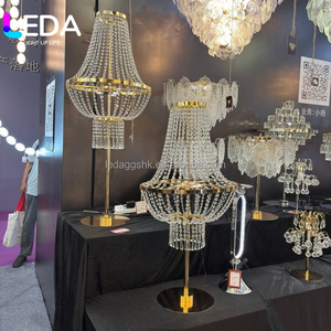 LEDA Best Selling 138Cm <b>Tall</b> Gold <b>Table</b> Centerpiece Chandelier Stand For Wedding Event <b>Table</b> Decoration - Product Image 4