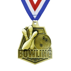 LY Wholesale Médailles de bowling en alliage de zinc dorées, Médailles sportives en métal - Product Image 6