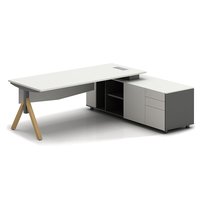 Poste de travail de direction en bois en forme de L, moderne, modulaire et extensible, avec armoire latérale, pour bureau à domicile et usage scolaire