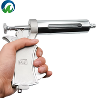 Seringue d'injection vétérinaire semi-automatique en acier inoxydable de 50 ml, pistolet d'injection continu pour volailles, réutilisable pour animaux