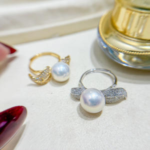 Support de bijoux en argent S925 pour anneau de perles DIY, bijoux en argent tendance avec perles rondes de 7 à 10 mm, 1400 - Product Image 2